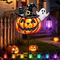 Solar Halloween Pumpkin Outdoor Lights Jack O Halloween Garden Stake Lights by MRHEPHAESTUS