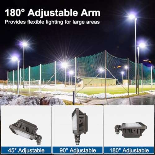 DAKASON 50W LED Flood Light Outdoor, Dusk-to-Dawn Photocell 180° Adjustable Knuckle, 6500LM 5000K Replaces 150-200W HPS/MH, IP65 Waterproof Outdoor Security Lighting Fixture, 100-277Vac, ETL Listed - Image 4