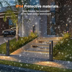 31.5 Inch Modern Landscape Path Light Outdoor LED Pathway Light IP54 Waterproof Bollard Lighting Fixture 3000K Black Square Aluminum Garden Lawn Lamp for Patio Porch Courtyard Driveway - Image 4