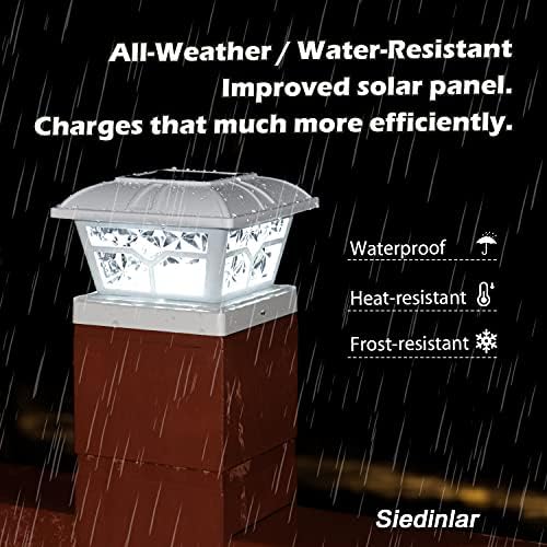 SIEDiNLAR Solar Post Cap Lights Outdoor 2 Modes, 10 Pack, White, Warm/White - Image 5