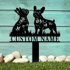 Custom French Bulldog Garden Plaque，Personalized Iron Metal Yard Sign with Name, Insert Stake for Lawn Patio Decor,Gifts for Women/Men/Dog Lovers - Image 5