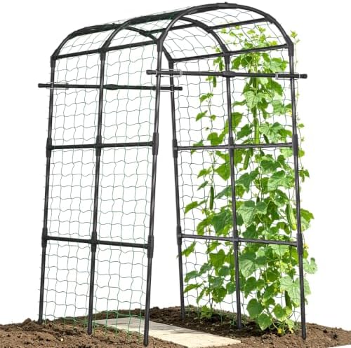 Garden Arch Trellis 71×43×83in PE Coated Metal Arbor for Outdoor Vines by Unknown