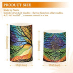 ALAZA Mysterious Tree Colorful Flameless Candles, LED Pillar Candles with Remote Timer, Battery Operated Candles Set of 2 - Image 7