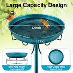Daoeny 35In Metal Bird Bath for Outside, Vintage Freestanding Birdbaths & Birdfeeder, Bird Baths Feeder Bowl for Outdoors Garden Patio Yard Lawn Decor, Upgraded 5-Pronged Base (Blue) - Image 2