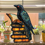 Raven and Books Acrylic Suncatcher - Image 4