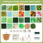 Lurui Beaded Plant Kit - DIY Glass Bead Plant Making Kits for Adults - Succulent Flower Suncatcher Garden Craft Starter Set with Green Crystal Seed Beads - Image 2