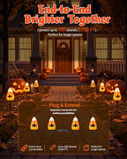 Halloween Candy Corn Pathway Lights with Spooky Faces,4-Light - Image 4