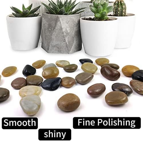 20LB High Polished Colorful River Rocks,1-2.2 Inch Mixed Colorful Pebbles for Garden Landscaping, Decorative Stones for Fish Tank, Vase Filling, Outdoor Decorative River Rocks - Image 3