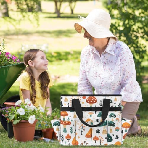 Other Plants Garden Tool Bag Tote for Men Women Multiple Pockets Wide Mouth Heavy Duty Waterproof Tool Organizer Bag for Outdoor Lawn Yard Portable Gardening Storage With Elasticbands - Image 5
