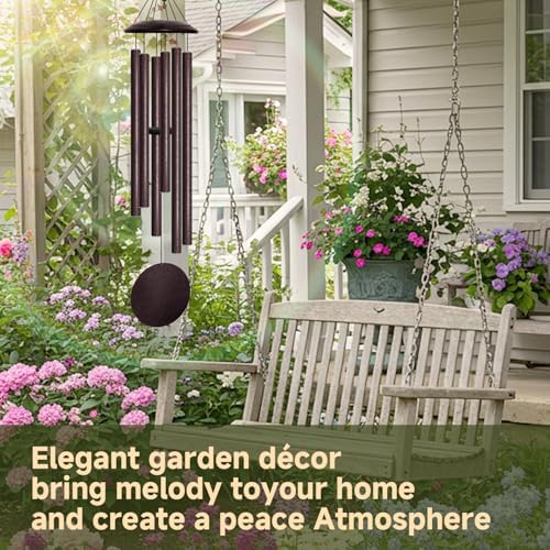 45" Large Wind Chimes for Outside, 6 Thick and Bold Aluminum Tubes (Bronze) - Image 5