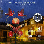 Decorative Solar Outdoor Light, Cardinal Glass Globe Stake For Lawn Yard - Image 4