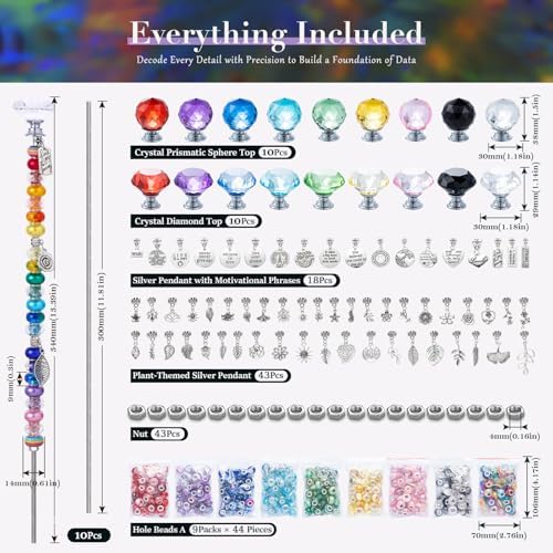 513Pcs DIY Beaded Garden Stakes, Fairy Wand Kit with 18 Threaded Rod - Image 4