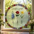 Personalized Grandma's Garden Stained Glass Suncatcher Birth Month Flowers Glass Sun Catcher, Custom Mom's Garden Window Hanging, Mothers Day Grandma Mom Ornament Gifts for Nana Women 11.81" by Unknown