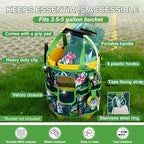 KUNN 5 Gallon Garden Bucket Tool Organizer & Kneeling Pad Set, Green - Image 3