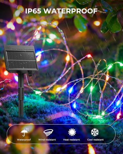 Brightown 4 Pack Solar Fairy Lights Outdoor, Total 132FT 400LED, Multicolor - Image 4