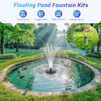 Antfraer Floating Pond Fountain with Remote Control RGB LED Lights, 40W 660GPH Water Pump with 3 Spray Modes, Floating Fountain 27FT Cord & 65.6FT Mooring Line for Garden Ponds, Outdoor Water Features - Image 6