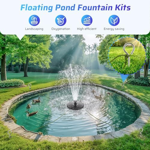 Antfraer Floating Pond Fountain with Remote Control RGB LED Lights, 40W 660GPH Water Pump with 3 Spray Modes, Floating Fountain 27FT Cord & 65.6FT Mooring Line for Garden Ponds, Outdoor Water Features - Image 6