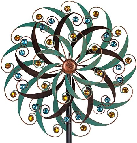 VEWOGARDEN 20" Dia Large Wind Spinner, Outdoor Metal Windmill Spinner - Yard Art Spinner Wind Catchers Sculpture for Patio, Lawn & Garden Decor by VEWOGARDEN