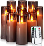 Amagic Grey Flameless Candles 9 Set, Battery Operated Halloween Candles by AMAGIC