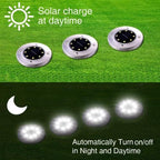 ZGWJ Solar Ground Lights Outdoor, 8 LED Waterproof White,16 Pack - Image 3