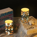 Flameless Candles with Remote and Timers Battery Operated Candles Halloween Day LED Pillar Candles for Home Party Decorations, Ghost Boo Skeleton Print - Image 6