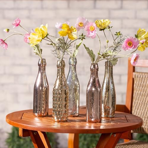 Evergreen Garden Glass Bottles for Bottle Tree, Wine Bottles for Decorativation Indoor Outdoor Wedding Christmas Party Decor (Mercury Glass, Set of 10) - Image 6