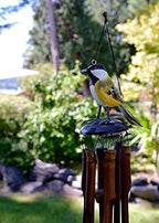 Cohasset Gifts Bamboo Wind Chime | #175CH | Chickadee Bamboo Wind Chime | Wood, Outdoor, Home Décor for Decks, Garden, Porch | Hand Painted Golden Tan | - Image 2