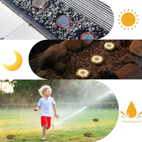 Solar Ground Lights Outdoor Waterproof Flat Garden Solar Disk Lights Floor - Image 2