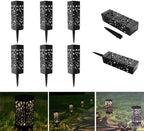 6Pcs Solar Stake Lights, Waterproof Black Plastic Pathway Ground Plug - Image 2
