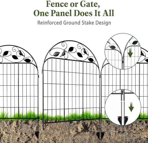 Decorative Garden Fence 32in x 22.5ft, 10 Pack Sturdy Metal Garden Border Fence, Rustproof Powder Coating, No-Dig Installation with Triangular Stakes, Flexible Design for Flower Beds, Paths, Yards - Image 6
