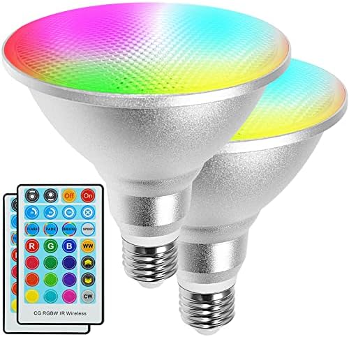 LED Par38 Flood Light Bulb Waterproof Outdoor, Color Changing Light RGBW by UOOIUMOY