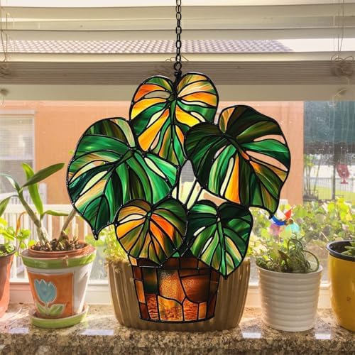 Monstera Plant Pot Acrylic Suncatcher - Image 4
