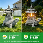 Solar Garden Turtle Statue, Outdoor Light Decoration Gift for Women Mom Dad - Image 3