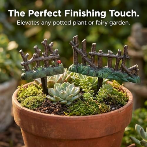Lulu Decor, Cast Iron Fairy Garden Decor Set Fairy Garden Accessories Including Fairy Garden Fence 4 pc, Lamp with Mailbox and Welcome Arch - Image 7