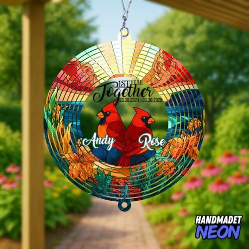Personalized Dog Angel Paw Wind Spinner Sublimation Memorial Custom Name Years Kinetic Ornament Laser Cut 3D Outdoor Indoor Garden Yard Gifts (Cardinal) - Image 3