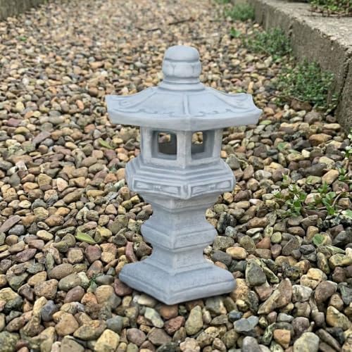 OLOMA Concrete Japanese Pagoda Garden Statue Asian Stone Lantern Sculpture Outdoor Handcrafted Decor Zen Patio Yard Landscape Meditation Accent - Image 3