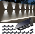 16 Pack Cool White Solar Up and Down Fence Wall LED Lights Outdoor by Roopure