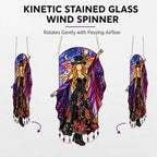 Handmade Stained Glass Wind Spinner, Dancing Lady Window Suncatcher,Model B - Image 2