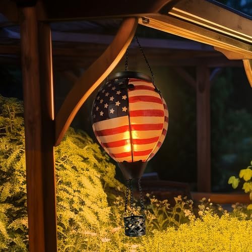 Hot Air Balloon Solar Lantern with Flame Flag - Image 6