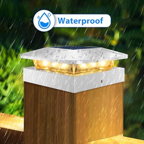 Peasur 16 Packs 4x4 White Solar Post Cap Lights Outdoor with 3 Modes - Image 4