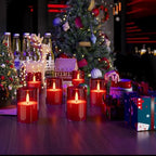 12Pack Flameless LED Candles with Timer, Battery Operated, Red, 2"x3" - Image 6