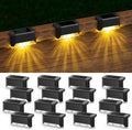 APONUO Solar Deck Lights 16 Pack, Solar Lights Outdoor Waterproof Led Solar Step Lights for Outside Stairs,Fence,Backyard,Patio（Warm White） by APONUO