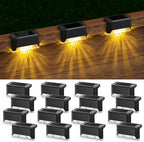 APONUO Solar Deck Lights 16 Pack, Solar Lights Outdoor Waterproof Led Solar Step Lights for Outside Stairs,Fence,Backyard,Patio（Warm White） by APONUO