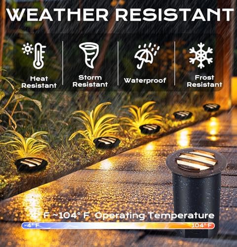 CLOUDY BAY [6 Pack] 9W Low Voltage Landscape Lights,LED Well Lights,Grated Top,12V-24V Waterproof Outdoor,2700K/3000K/3500K/4000K/5000K In Ground Lights for Fence Pathway Deck,Bronze - Image 7