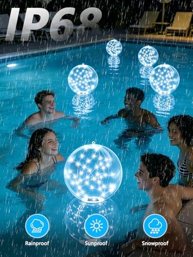 2 Pack Floating Pool Lights, White Solar Powered Pool Ball Light That Float - Image 3