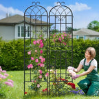 4-Pack 87" x 20" Butterfly Arch Black Metal Garden Trellises - Image 3