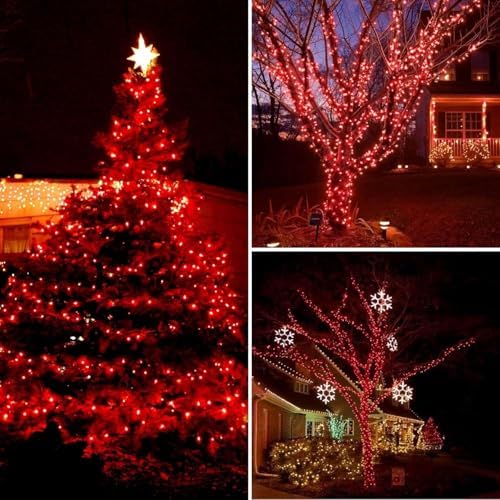 Solar Christmas Lights Outdoor 2 Pack 170FT 480 LED Solar String Lights Red - Image 3