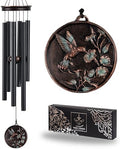 Vanquer Vintage Wind Chimes for Outside Deep Tone - 34'' Wind Chimes Outdoor Clearance, Windchimes Outdoors, Memorial Wind Chimes, Sympathy Gift, Patio, Home Décor, Vintage Black (34" Hummingbird - A) by Vanquer