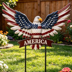 Large Eagle Patriotic Decor Garden Stakes Decorative with America by YHSOLAR