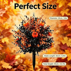 Outdoor Artificial Flowers Fake Plants, Artificial Topiary Balls with Ground Spikes, UV Resistant, Mix 4 Colors, 2 Pack, 20 inch, Garden Porch Patio Gravesite Indoor Decor (2 PCS Pumpkin Color) - Image 2